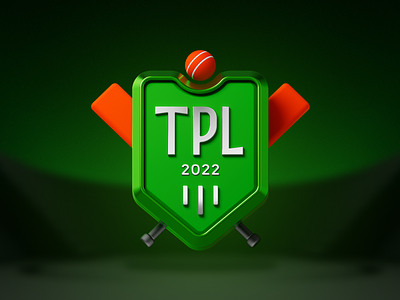 TPL 3d icons 3d illustration 3d logo ball cricket logo render sport tpl