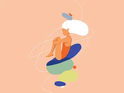 lady air editorial illustration flat icon illustration lady minimal space vector woman
