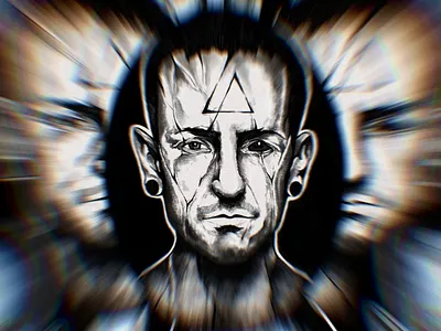 RIP Chester Bennington artwork chester bennington digital painting dribbble illustration linkin park musician portrait painting singers