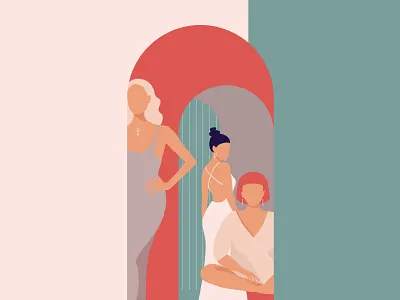 ladies editorial illustration female feminine feminism flat icon illustration ladies logotype minimal vector woman