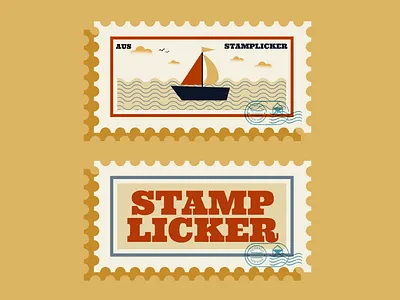 Stamplicker illustration logo stamp design typography