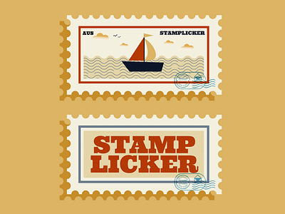 Stamplicker illustration logo stamp design typography