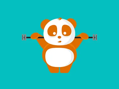 Colorful Weightlifting Panda adobexd debut design dribbble illustration