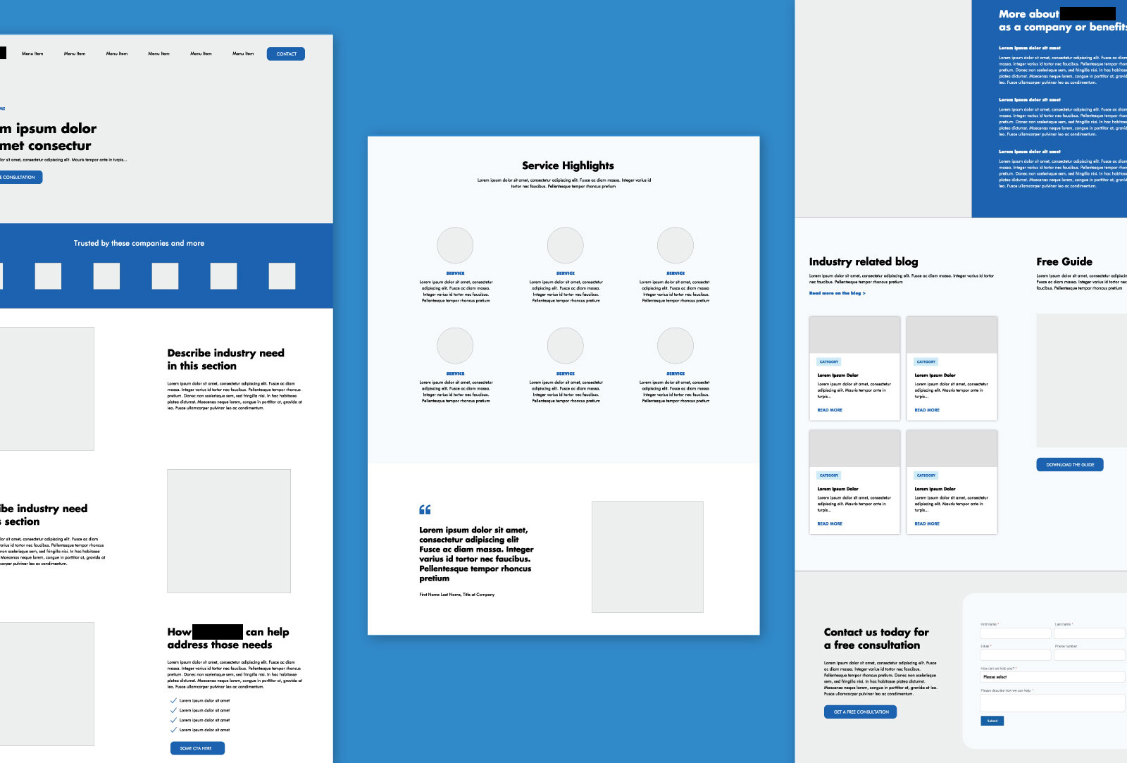 Wireframes for Accounting Services by Tiffany Yeh on Dribbble