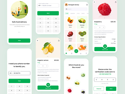 Grocery Store App animation e commerce food food app fruit grocery delivery grocery online illustration ios mobile shopping app store ui
