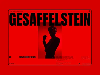 Design concept for artist from France agressive brutalism design designer figma homepage interface minimal modern music rebound red techno typography ui user experience user interface ux web website