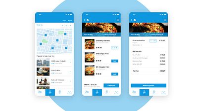 Food Ordering App app design flat food ordering app icon illustrator logo ui ux