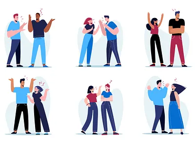 couple conflicts character concept couple conflicts couples illustration lifestyle people people illustration vector vector illustration