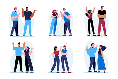 couple conflicts character concept couple conflicts couples illustration lifestyle people people illustration vector vector illustration