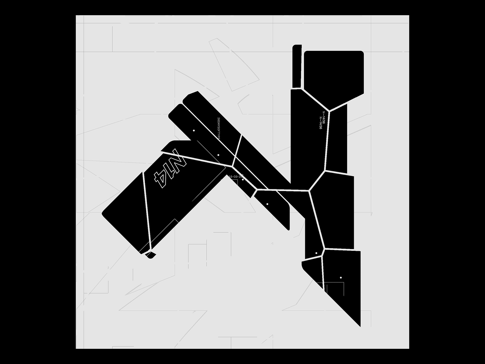 36 Days : N 36daysoftype aftereffects experiment generative lettering typography