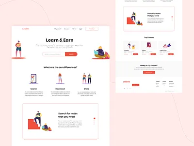 LessOn download dribbble lesson school school project search share shot student user interface user interface designer web design
