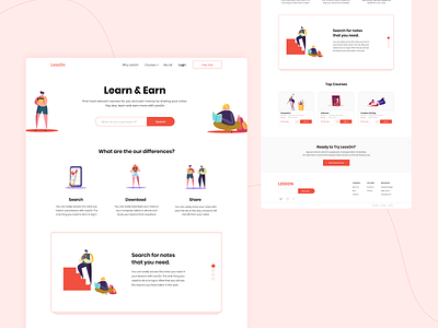 LessOn download dribbble lesson school school project search share shot student user interface user interface designer web design