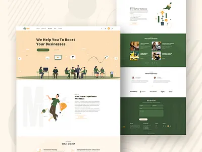 Corporate Business Website Template art branding business website colorful design concept corporate template design homepage illustration minimal typography vector website
