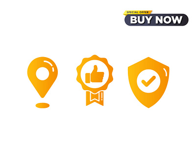 3 Icons set, location secure guarantee icons set app app icon design brand branding graphic design guarantee illustration location app location icon logo logo design secure