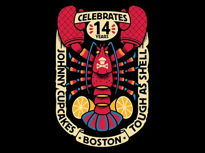 Johnny Cupcakes Lobster boston design graphic design graphicdesign illustration johnny cupcakes johnnycupcakes lobster tattoo vector