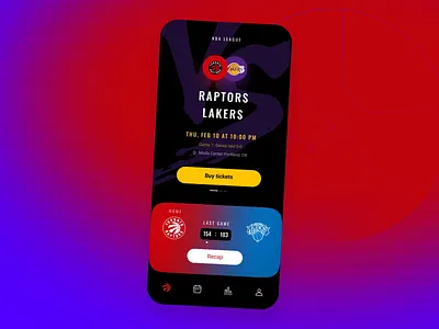 NBA | Concept app animation app basketball concept design game hornets interactive interface lakers mobile app nba raptors studio surf ticket ui ux