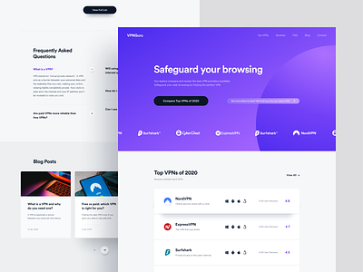 VPN Guru - Home clean compare design home homepage homepage design landing purple vpn web web design website