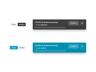 Status Buttons & Toast Notification button notification toast ui user interface ux web design