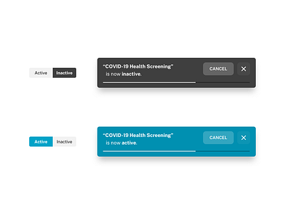 Status Buttons & Toast Notification button notification toast ui user interface ux web design