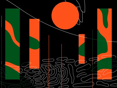 Balance architecture atmosphere design hand illustration summer vector water