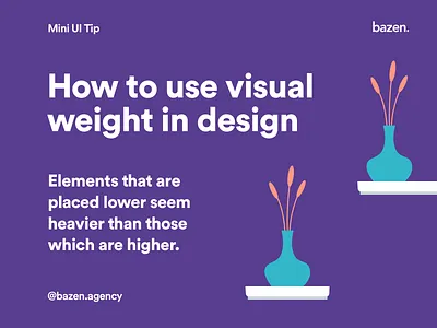 Mini UI Tip - Visual Weight design tip design tips designtips graphic design graphic design graphic designer graphicdesign hierarchy product design ui ui design uidesign uiux uiuxdesign uiuxdesigner ux visual design web design webdesign
