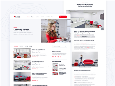 Blog | Banca - Banking & Fintech Webflow Template article bank banking blog blog design blog post blogs credit credit card editorial feed finance fintech money news post wallet wealth