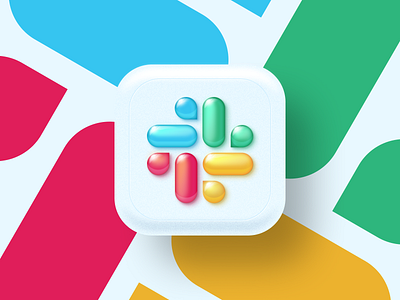 Slack Big Sur Icon 3d app big sur branding design figma figma design glass icon icons interface ios neomorphism slack ui