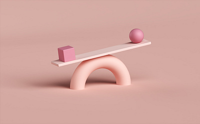 Balance 3d 3d design adobe dimension balance monochrome pink scene scale weigh