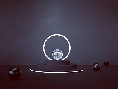 Dark 3d geometric abstract scene with glow ring 3d 3d abstract 3d art 3d scene abstract scene adobe dimension dark geometric geometric scene hanoi vietnam vietnam designer vietnamese