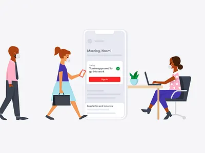 Envoy Protect Illo blog branding covid19 design illustration office product ready to reopen ui vector