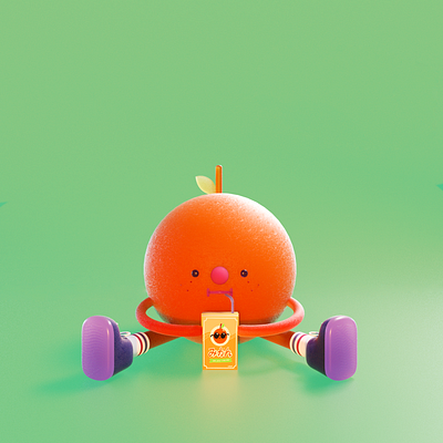 Vampire 3d 3d art cinema 4d cinema4d cute illustration octane octane render orange orange juice vampire