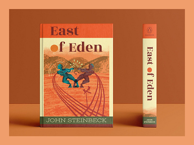 East of Eden Book Design book cover book cover design book cover illustration book design book spine design cover design illustrated book cover illustration illustrator literary illustration package design spine design typography