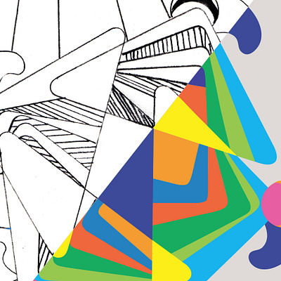 Geo Print abstract flat illustration logo vector