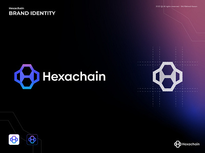 Hexachain Logo blockchain brand branding crypto cryptocurrency design icon identity logo logodesign logomark logotype minimal modern logo monogram nft symbol tech trading typography