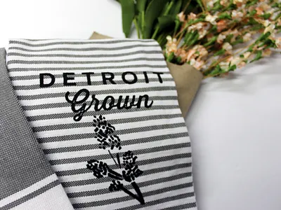 Detroit Grown Tea Towels design handmade home decor madeindetroit screenprint