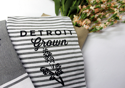Detroit Grown Tea Towels design handmade home decor madeindetroit screenprint