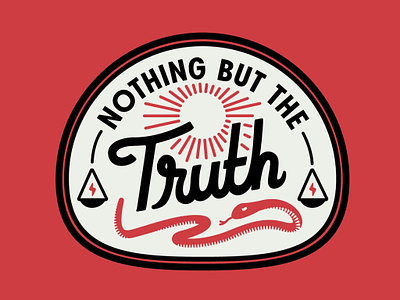 Nothing but the truth badge design doodle illustration law lettering logo scales snake sun truth typography vector
