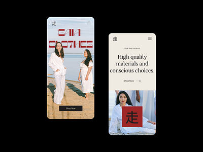 gaia mobile clean clothes elegant landing minimal mobile modern phone shop typography ui design ux design women