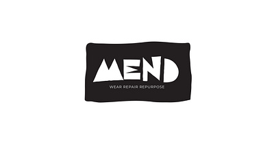 Mend | First Concept | Clothing Repair Logo branding clothing design icon logo logo design patch repair sewing typography upcycle vector