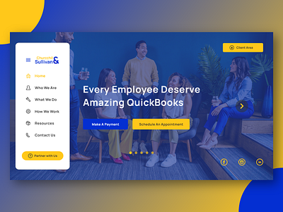 C&S Quickbooks - One pager UI accounting accounting software flatdesign landingpage minimal onepage quickbooks ui ux webdesign website website design