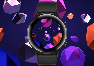 Huawei Watch Theme Concept Design 3d concept creative crystals design technology design theme theme design watch watches