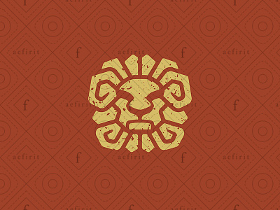 Ancient Lion Logo ancient artisan branding crafts culture deity for sale glyph god hieroglyph history legendary lion logo native paint square stone sun tribe