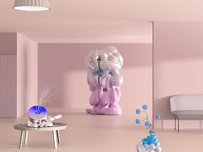 Sculpture Garden 3d c4d design interior design redshift3d render sculpture