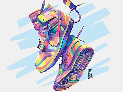 NIKE OFFWHITE SHOES adobe art artwork brand colorful design fulcolor hypebeast illustration nike nikeshoes nikojrdan offwhite popart shoes sneaker vector vectorart wpap