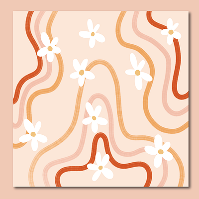 Daisy Waves Print abstract abstract art daisy design flowers flowers illustration graphic design illustration illustrations illustrator product illustration waves