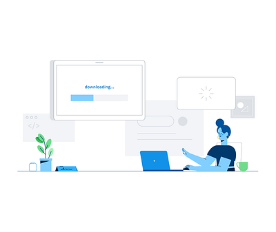 Working from Home art design illustration illustrator minimal vector web