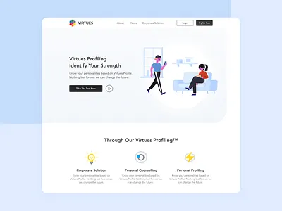 Virtues Redesign branding design landingpage redesign ui ux website