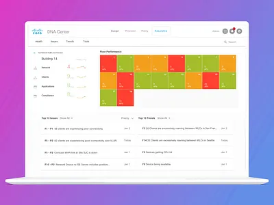 Cisco DNA Center — Building Floor View cisco dashboard data visualization data visulization design design exploration flat floor map interaction design product design ui ux web web app