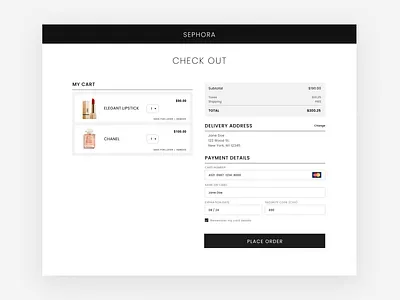 Minimalist checkout page design design designinspiration hireme minimal ui uidesign uidesigner userexperiencedesign userinterfacedesign uxdesign