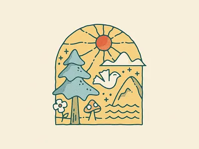 Sunny badge badge crest illustration logo outdoors tshirt